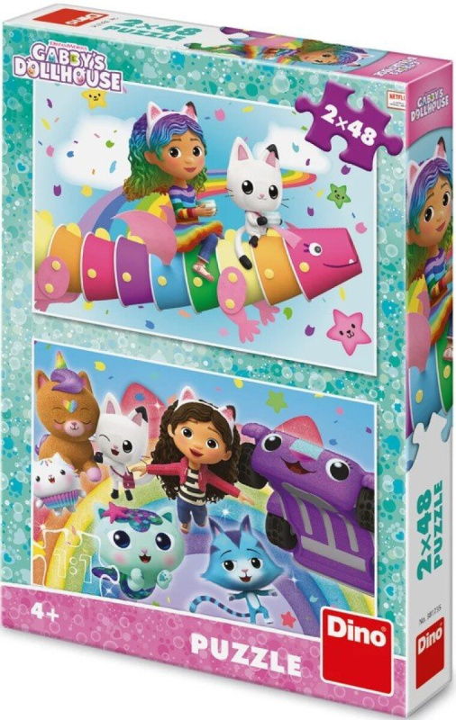 puzzle gábinin kouzelný domek: na duze 2×48 dílků