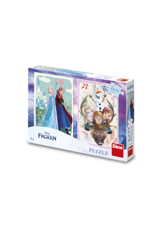 DINO Puzzle Ledové králoství: Anna a Elsa 2x77 dílků