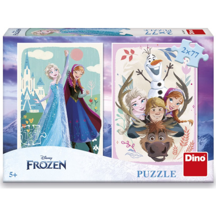 DINO Puzzle Ledové králoství: Anna a Elsa 2x77 dílků