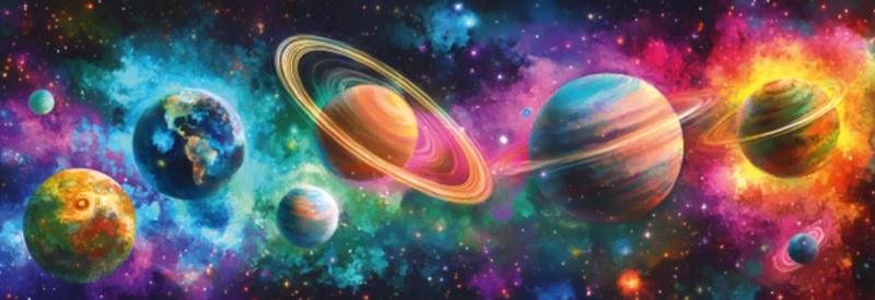 Dino Puzzle Barevné planety150 dílků panoramic