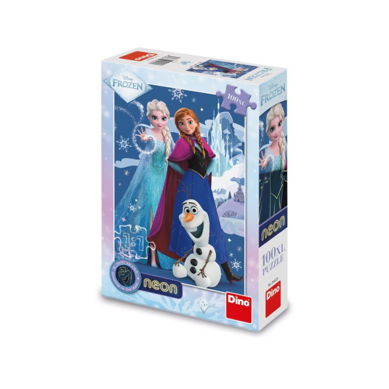Puzzle Frozen: Kouzelné sestry 100 xl dílků neon DINO