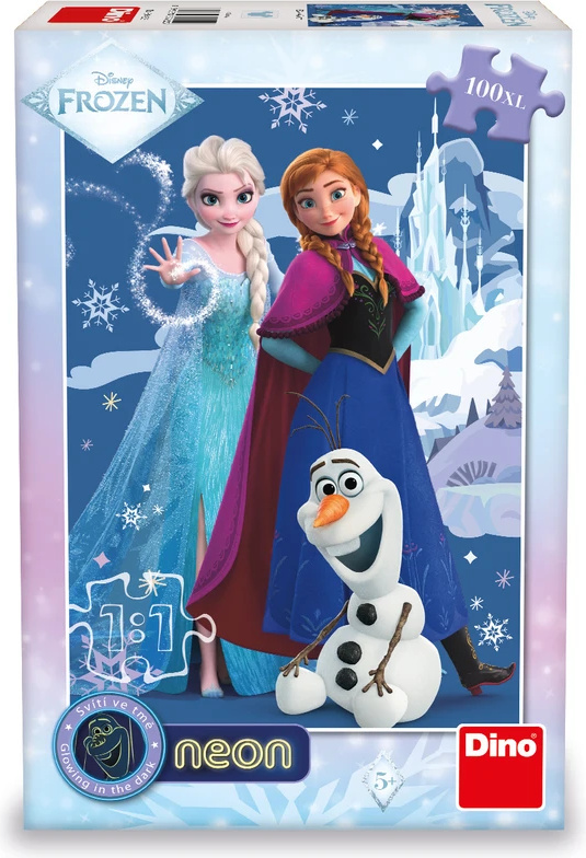 Puzzle Frozen: Kouzelné sestry 100 xl dílků neon DINO
