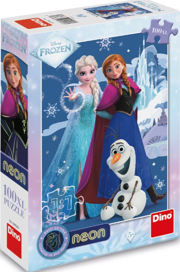 Puzzle Frozen: Kouzelné sestry 100 xl dílků neon DINO