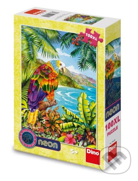 svítící puzzle papoušek v džungli XL 100 dílků