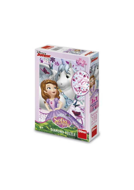 Puzzle Sofie a jednorožec s kamínky ke zdobení - 200 dílků