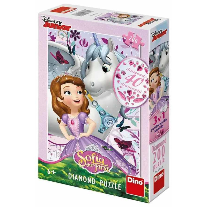 Puzzle Sofie a jednorožec s kamínky ke zdobení - 200 dílků