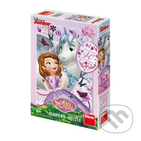 Puzzle Sofie a jednorožec s kamínky ke zdobení - 200 dílků