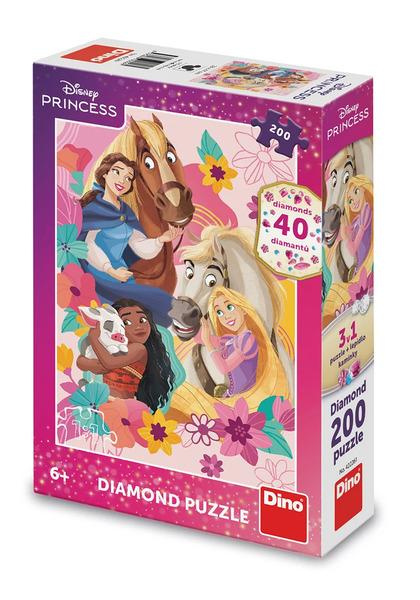 Dino puzzle s drahokamy Princezny se zvířátky 200 dílků