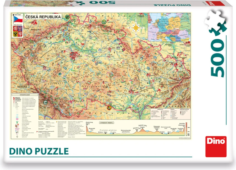 Puzzle Mapa České Republiky - 500 dílků