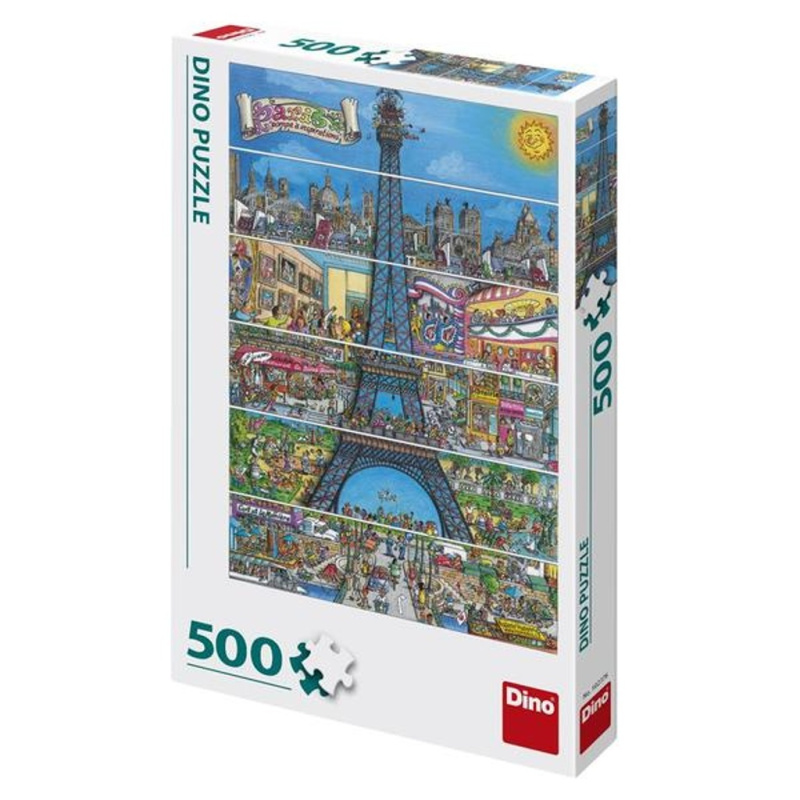 Puzzle Eiffelova věž 500 dílků kreslená