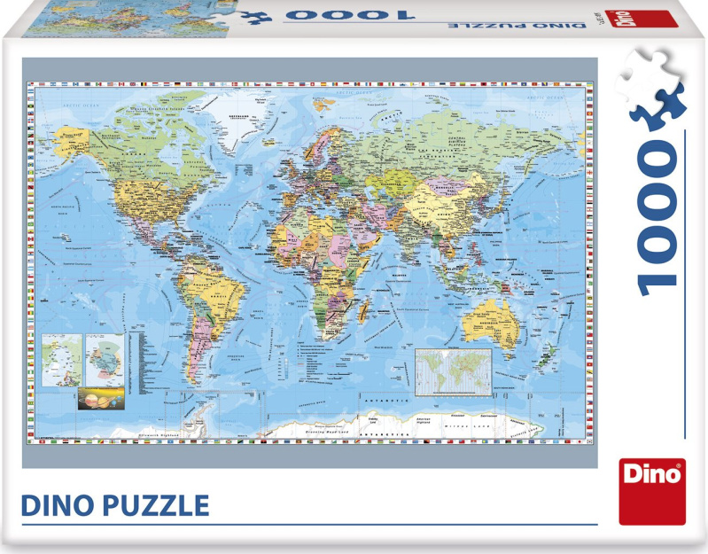 Dino Puzzle Politická mapa světa 1000 dílků
