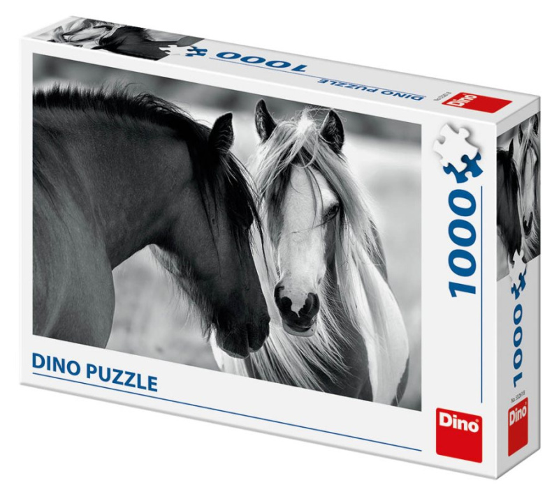 Dino puzzle Černobílí koně 1000 dílků