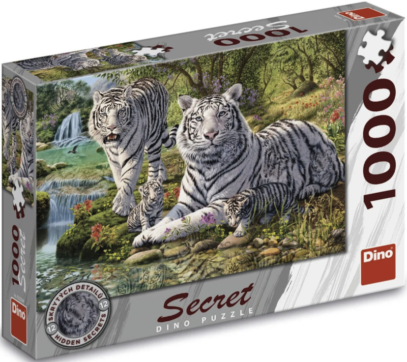 Puzzle Bílí Tygři 1000 Dílků – Tajná Kolekce od Dino