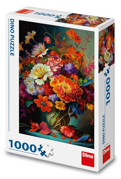 dino puzzle květiny ve váze 1000 dílků