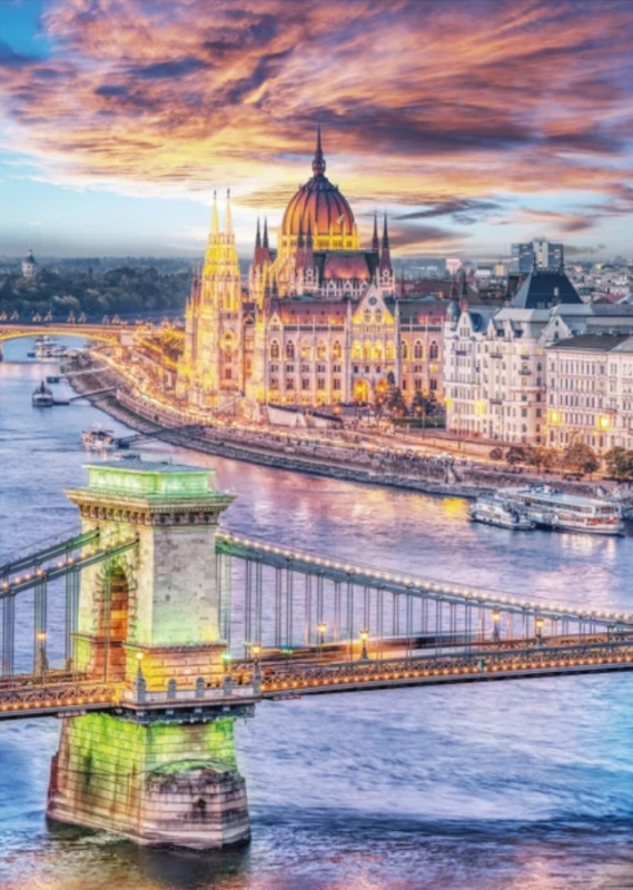 Puzzle DINO Budapešť Řetězový most 1000 dílků