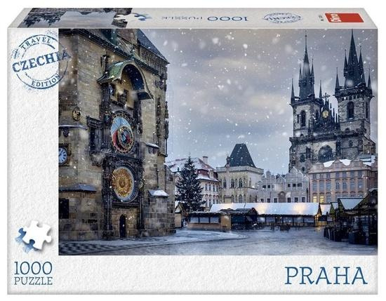 Puzzle Dino 1000 dílků Travel Czechia: Praha - Zimní Orloj