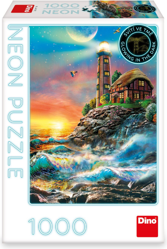 Neonové puzzle Maják - 1000 dílků
