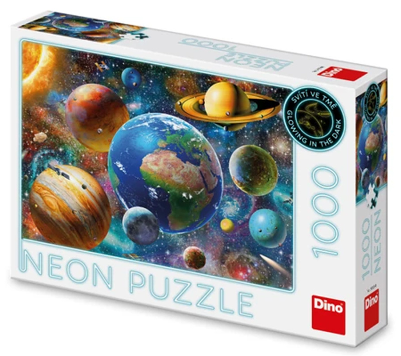 Dino Puzzle Planety neon 1000 dílků