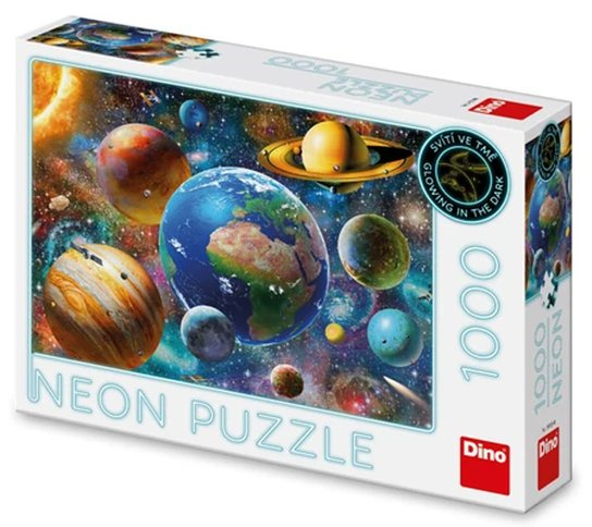 Dino Puzzle Planety neon 1000 dílků