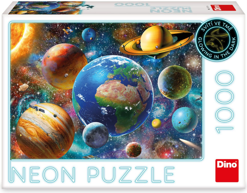 Dino Puzzle Planety neon 1000 dílků