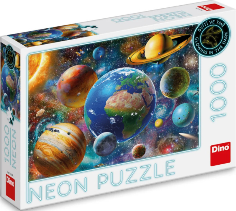 Dino Puzzle Planety neon 1000 dílků
