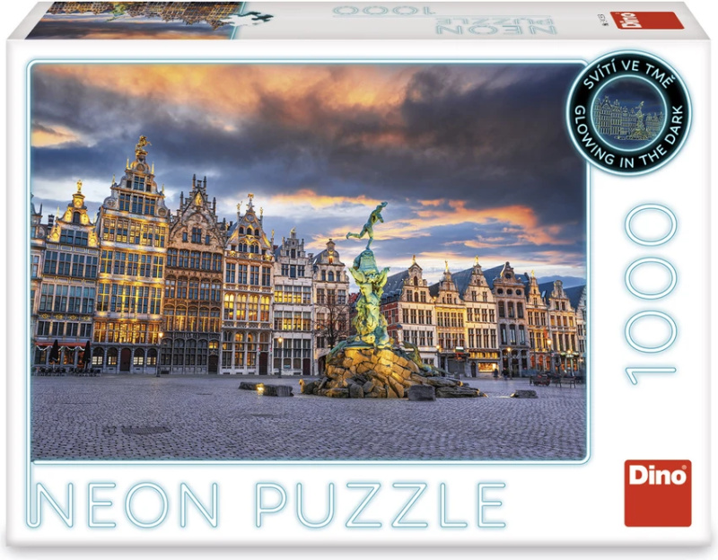 Dino Puzzle Bouře nad Antverpami 1000 dílků neon