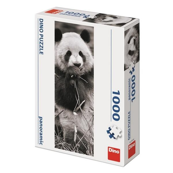 Dino PANDA v trávě panoramic 1000 dílků