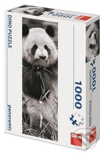 Dino PANDA v trávě panoramic 1000 dílků
