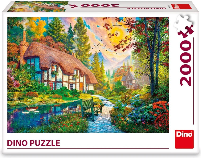Dino puzzle Domek u řeky 2000 dílků
