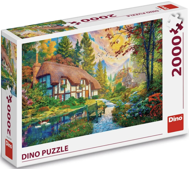 Dino puzzle Domek u řeky 2000 dílků