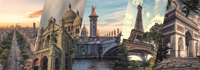 Puzzle koláž Paříž 2000 dílků panoramatická