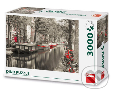 Puzzle 3000: Kanál v Amsterdamu - puzzle z kategorie Umělecké