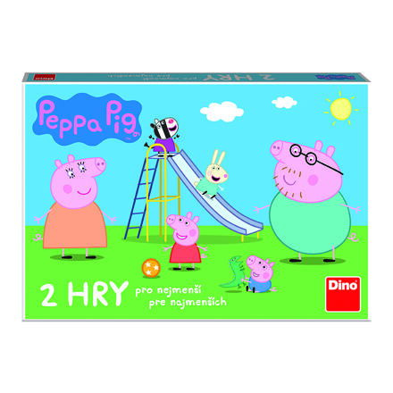 Společenská hra 2v1 - Prasátko Peppa Pojď si hrát, Žebříky a skluzavky