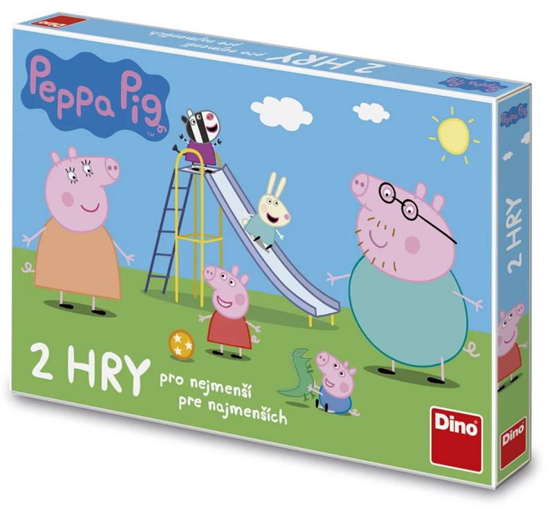 Společenská hra 2v1 - Prasátko Peppa Pojď si hrát, Žebříky a skluzavky