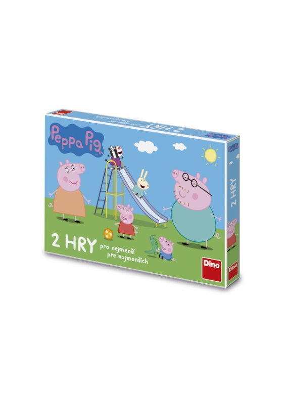 Společenská hra 2v1 - Prasátko Peppa Pojď si hrát, Žebříky a skluzavky