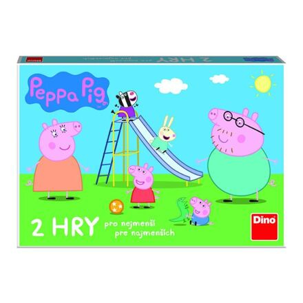 Společenská hra 2v1 - Prasátko Peppa Pojď si hrát, Žebříky a skluzavky