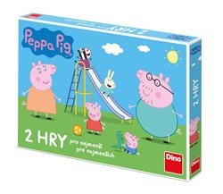 Společenská hra 2v1 - Prasátko Peppa Pojď si hrát, Žebříky a skluzavky