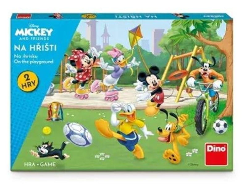 Mickey a kamarádi na hřišti 2v1 dětské společenské hry v krabici 33,5x23x3,5cm