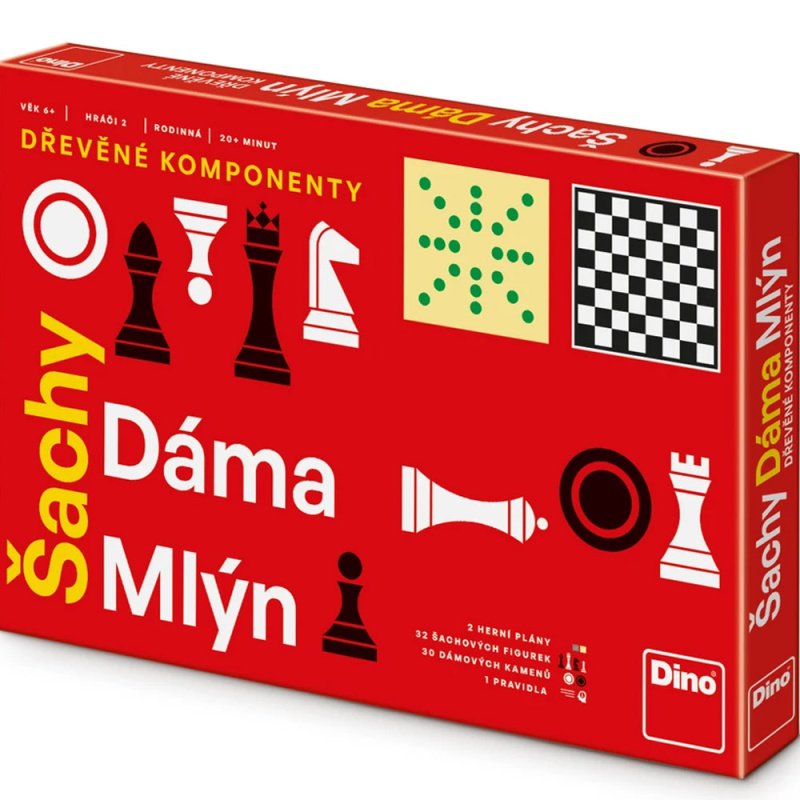 ŠACHY, DÁMA, MLÝN Rodinná hra