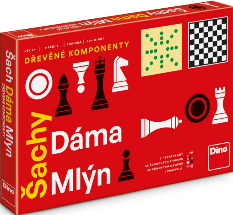 ŠACHY, DÁMA, MLÝN Rodinná hra