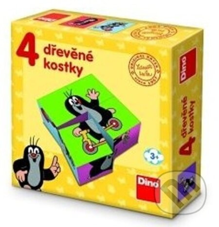 Dino obrázkové kostičky Krteček 4 kostky