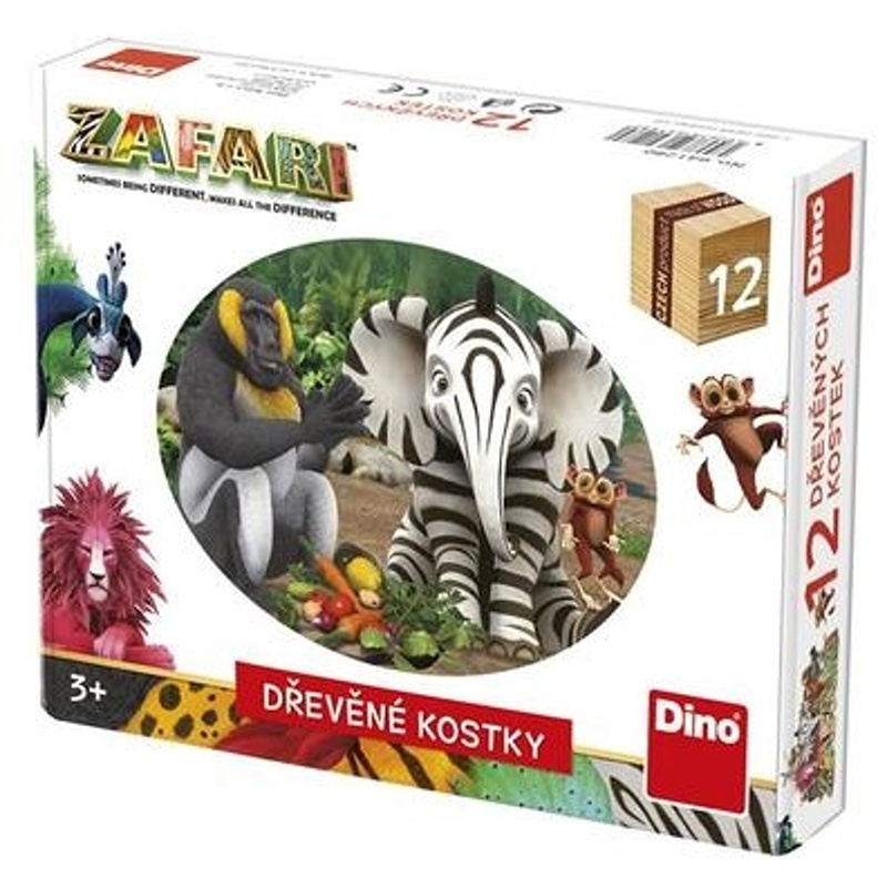Dino Dřevěné kostky Zafari