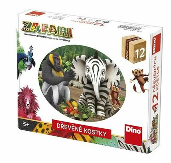 Dino Dřevěné kostky Zafari