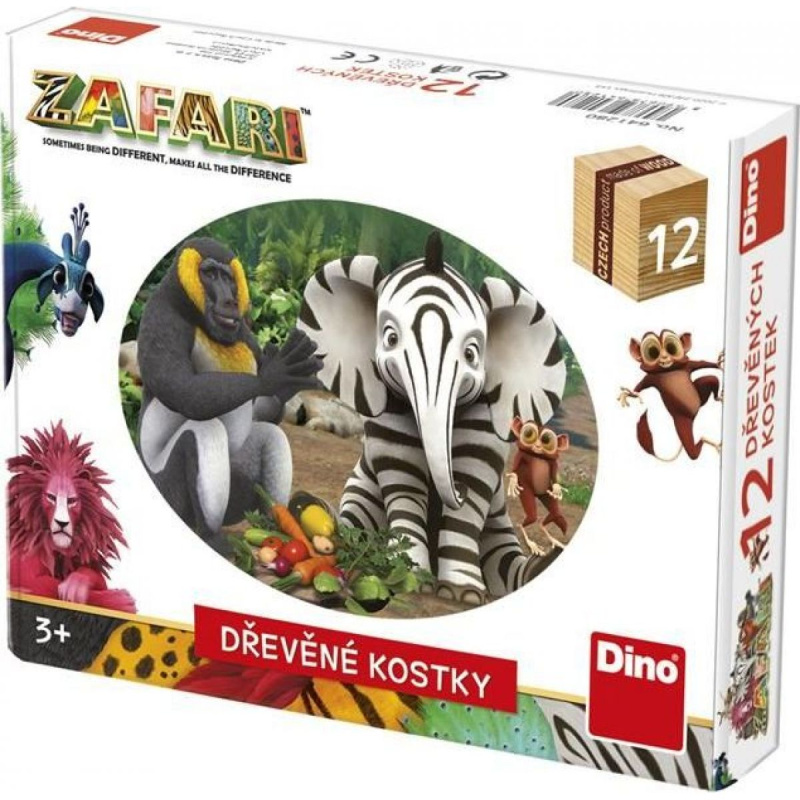 Dino Dřevěné kostky Zafari