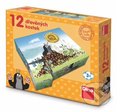 Dino Dřevěné kostky Krtkův rok 12 ks