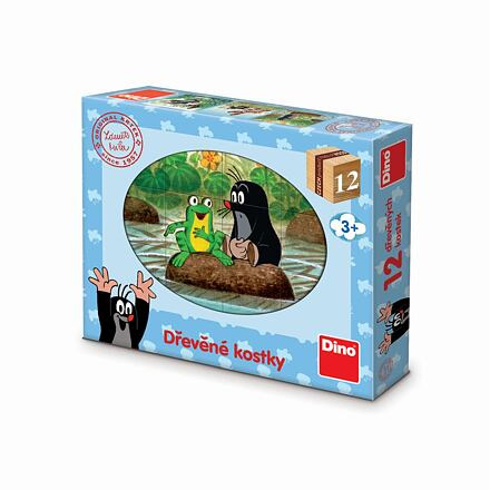 Dino kostky krtek a ptáček 12 kostek
