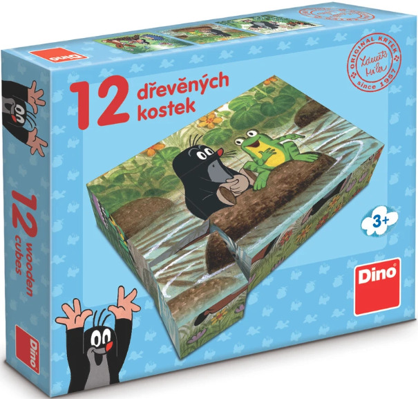 Dino kostky krtek a ptáček 12 kostek