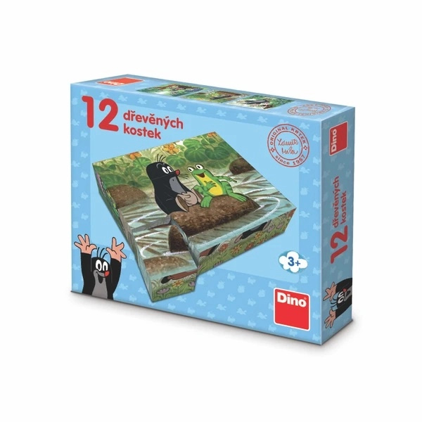 Dino kostky krtek a ptáček 12 kostek