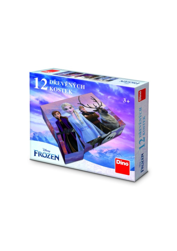 Ledové království II - Dřevěné kostky 12 ks Dino Toys s.r.o.