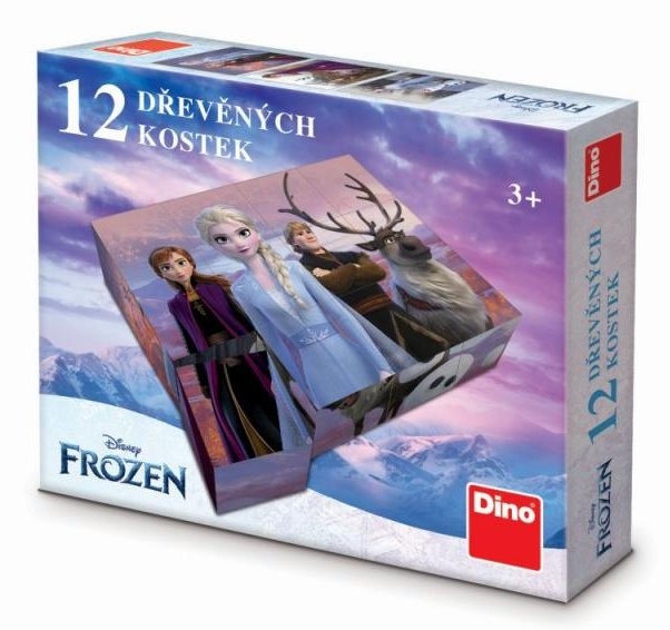 Ledové království II - Dřevěné kostky 12 ks Dino Toys s.r.o.